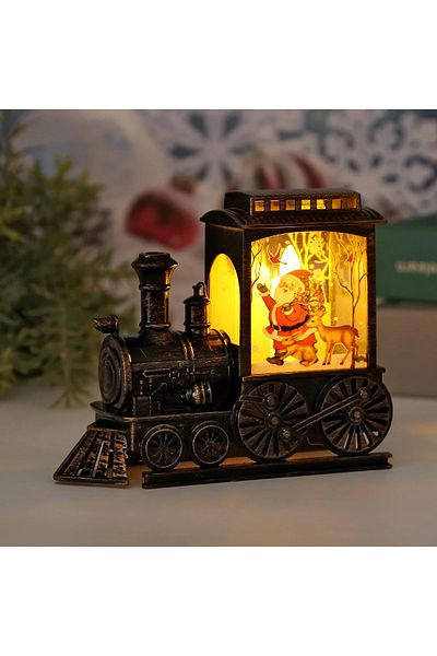 Choice C-Santa Claus Elk LED Night Lights Vintage Portable Train Night Lamp Battery Powered Outdoor Hanging
