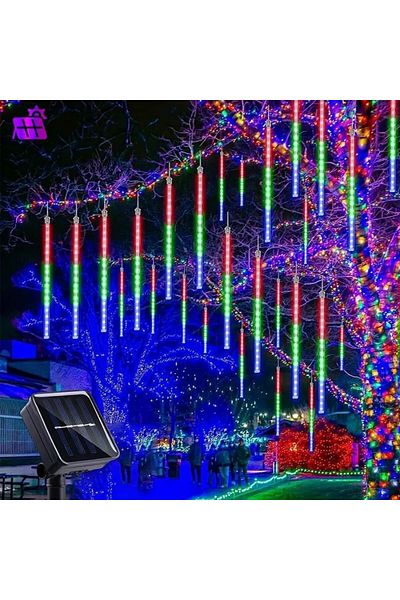Choice Multi Color 1pc Solar 30cm Meteor Rain String Lights Meteor Shower 8 Tubes 192LEDs,Waterproof Fallin