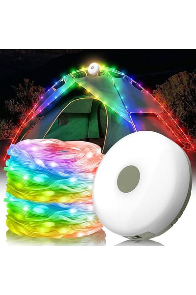 Choice Multicolor-1PCS Outdoor Camping Light USB Rechargeable Waterproof Light Chain Portable and Scalable