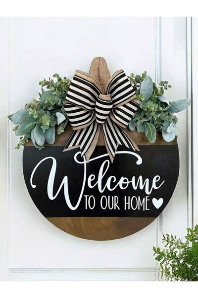 Choice لوحة ترحيب 30 × 30 سم لتزيين الباب الأمامي للمنزل هدية الترحيب بالمنزل في الهواء الطلق داخليًا مصنوع يدويًا 12-