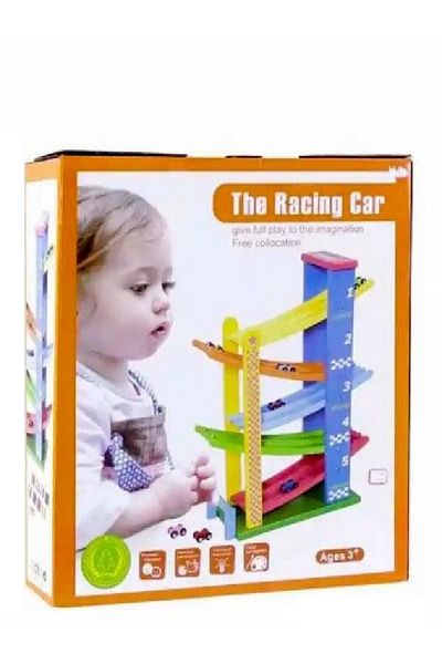 rexa Miniature Speeding Cars – Wooden Ramp Racer Set for Toddlers