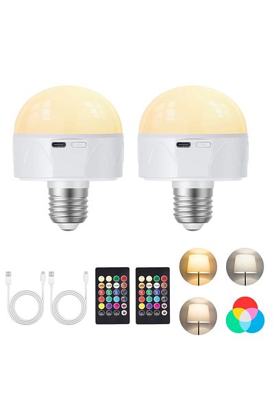 Choice 7w Yes 2pcs Magnetic detachable emergency light bulb with remote control rechargeable bulb RGB dimmi
