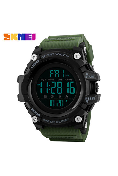 Skmei ArmyGreen Watch Shockproof 2 Time Sport Watch Stopwatch Count Down Mens...