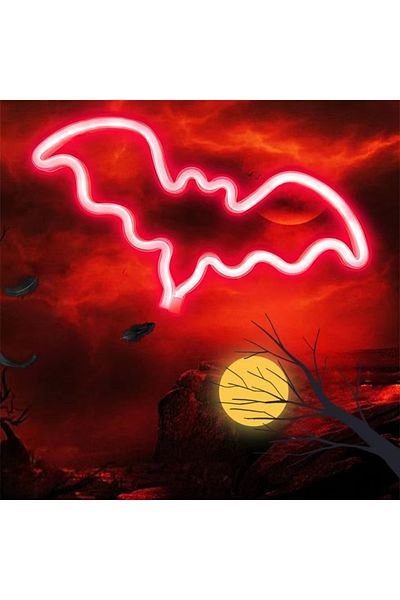 Choice 0-5w Bat Red Halloween Bat Spirit Led Neon Wall Decor For Party Gift - Terrifying Atmosphere - Usb O