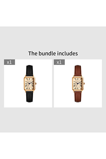 Choice ساعات يد كاجوال رقمية كلاسيكية باللونين الأسود والبني بحزام جلدي مربع وساعة عصرية