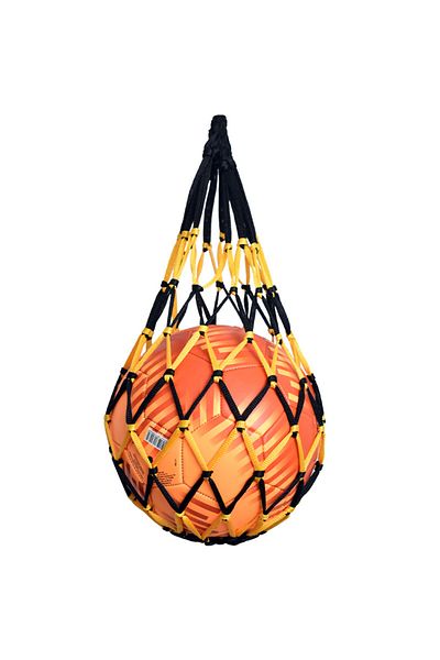 MOJOYCE Black Yellow Sports Ball Holder Youth Football Self Trainer Football Net Bag Sports Mesh Equipment f