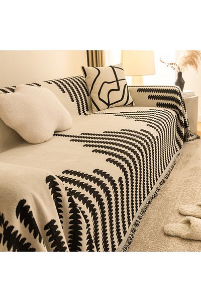 Choice 180x200cm XL line Chenille Fabric Sofa Blanket Nordic Style Universal Throw Blankets with Tassel for