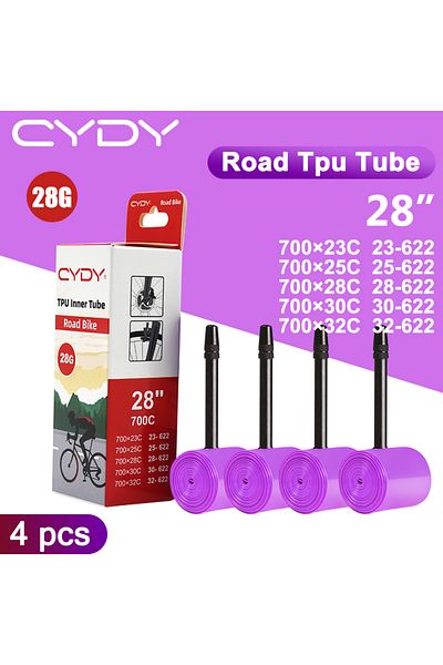 Choice 45mm 28g 700x23-32C 4PCS 28g CYDY Road Bicycle TPU Inner Tube 700x23C 25C 26C 27C 28C 30C 32C Cyclin