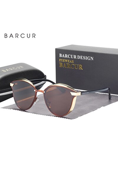 Choice Brown BARCUR Style Polarized Sunglasses For Women Catmore Round Sun Gl...