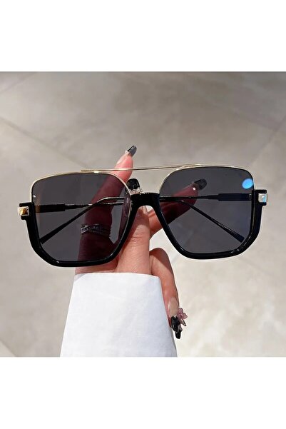 Choice نظارة شمسية KAMMPT بايلوت معدنية بتصميم ريترو طراز 1374-c4 B g-b رمادية اللون للنساء بتصميم مربع على الطراز الكوري