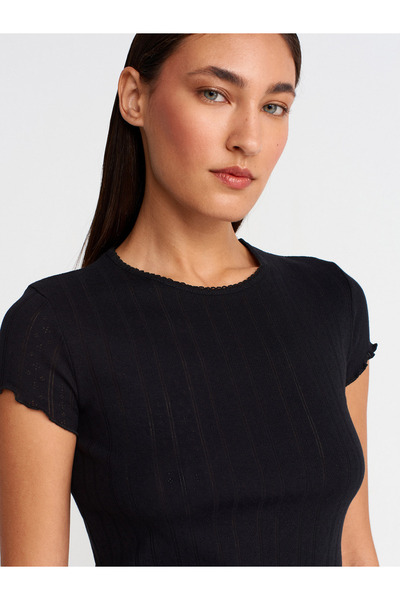 Dilvin 31834 Kısa Kollu T-Shirt-Siyah