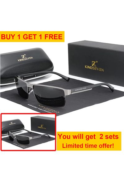 Choice5 2PCS Gray KINGSEVEN Men Polarized Photochromic Sunglasses Design Women Chameleon Sun Glasses UV4