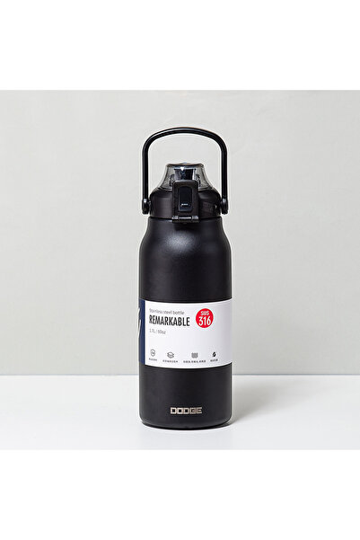 Choice زجاجة مياه حرارية سوداء سعة 1700 مل مع شفاطة من الفولاذ المقاوم للصدأ