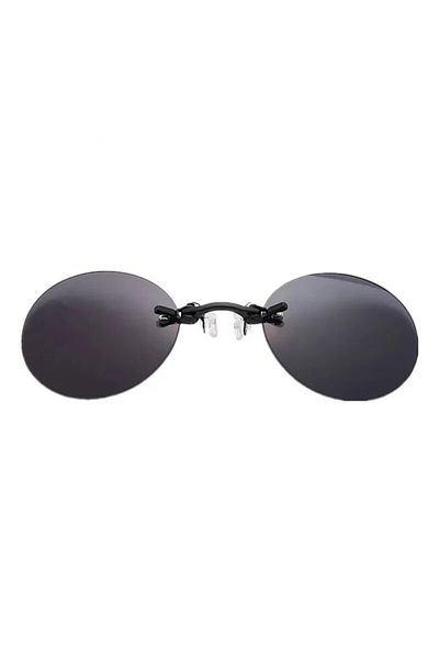 Choice A Clip On Nose Glasses Round Rimless Matrix Morpheus Sunglasses Mini Frameless Vintage Men Eyeglass.