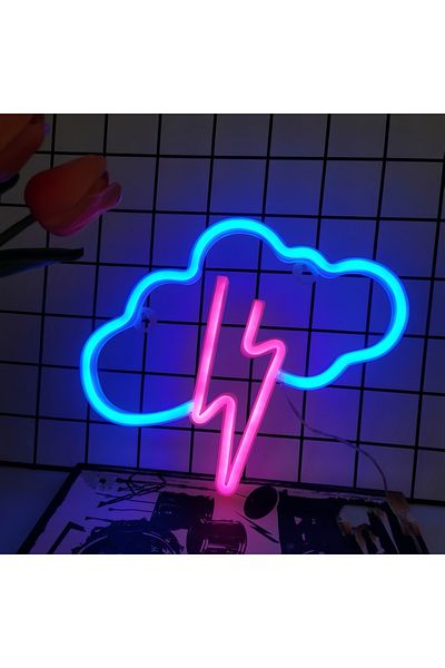 Choice Thunderstorm-Pink 1pc, cool neon light battery/USB power supply, game room bedroom party, wedding gi