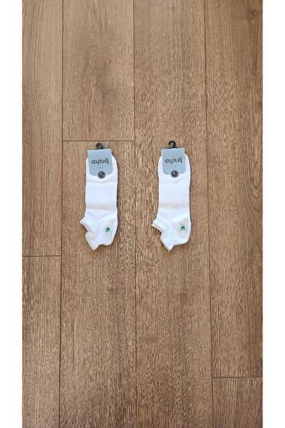 Aytuğ Aytuğ Men's Summer Season 2 Pairs Cotton-Cotton (White) Booties Socks - 11262-2