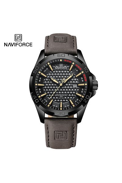Naviforce ساعة يد BYDBN للرجال كاجوال رياضية عسكرية كوارتز بتقويم ساعة معصم جلدية مقاومة للماء