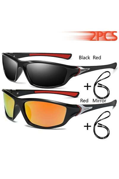 Choice نظارات شمسية مستقطبة سوداء وحمراء وحمراء للرجال والنساء للرياضة الخارج...