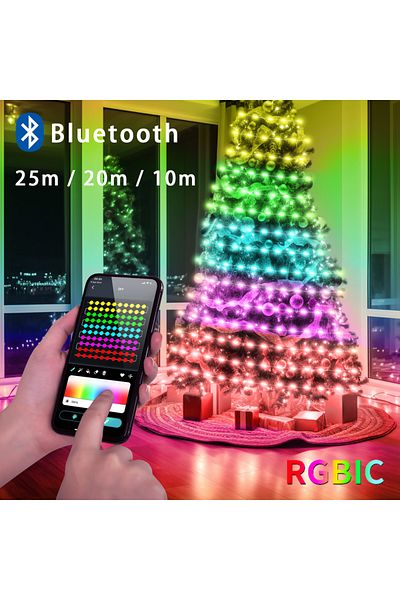 Choice DC-100led-10m 5V USB RGBIC Fairy String Light 25/20/10M Christmas Light With Bluetooth APP and Remot
