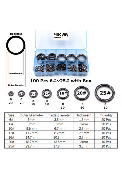 Choice 100 قطعة مع صندوق حلقات توجيه قصبة الصيد 10 قطع ~ 100 قطعة حلقات توجيه...