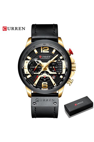 Curren gold black box CURREN Casual Sport Watches for Men Top Brand Luxury Military Leather Wrist Watch Man