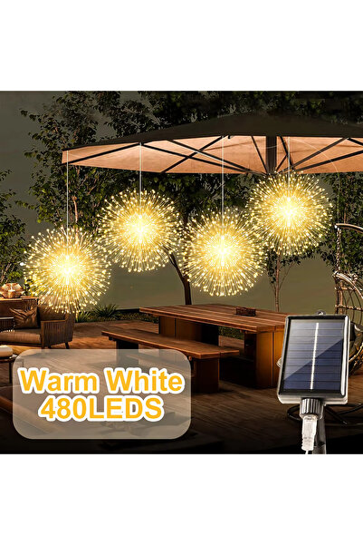 Choice 480 مصباح LED أبيض دافئ، قطعة واحدة من مصابيح الألعاب النارية الشمسية ...