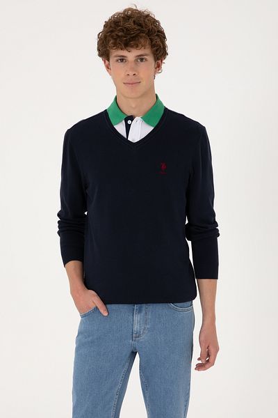 U.S. Polo Assn. Men's Navy Blue Basic Sweater 50288881-Vr033