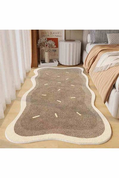 Choice 40X120CM(1.3X3.9FT) X-FYR 2 VIKAMA Fresh and Simple Wave Edge Shaped Rug Soft and Comfortable Sofa M