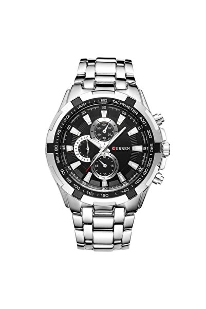 Curren Blanche ساعة CURREN 8023 كوارتز فضية سوداء للرجال مقاومة للماء رياضية ...