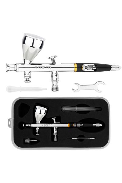 Choice NCT-SJ83-BS NEOECO NCT-SJ83 Dual Action Airbrush 9cc 1/3 oz Fluid Cups Quick Remove Air brush Cap De