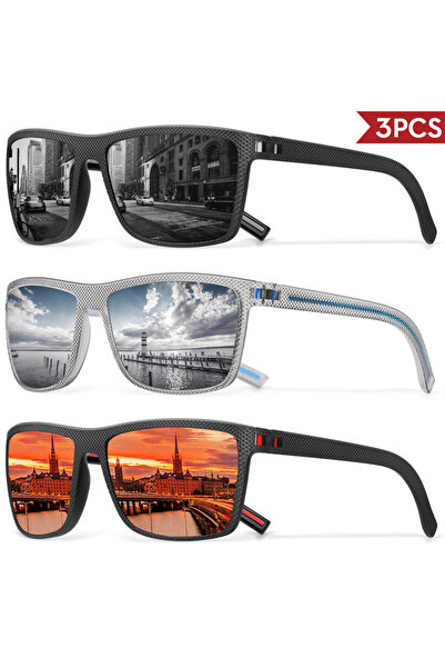 Choice 3PCS-C2 3/4 Pack New Designer Box Polarized Colorful Sunglasses for Me...