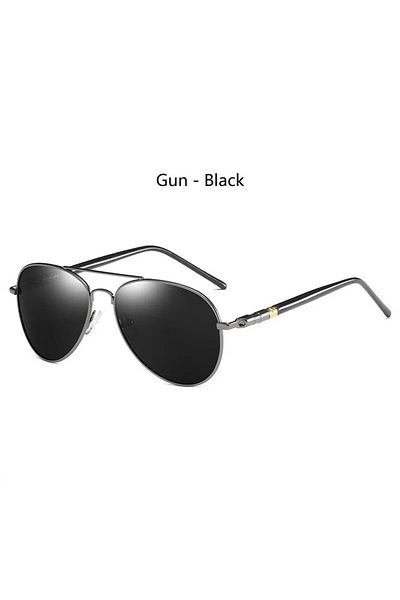 Choice 209(Gun - Black) Fashion Aviator Polarized Sunglasses For Men Women Pilot Driving Fishing Metal Sun