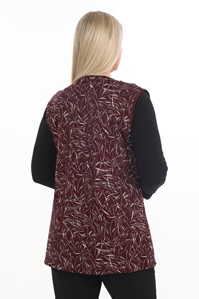 AfifeCOLLECTİON Patterned Mother Plus Size Vest Viscose Vest