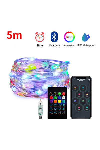 Choice سلسلة أضواء LED ذكية تعمل بالبلوتوث بطول 5 أمتار، WS2812B Dreamcolor R...