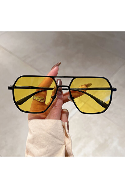 Choice1 1364-c5 black-yellow as picture shows KAMMPT Vintage Polarized Sunglasses Men Fashion Black Shades E