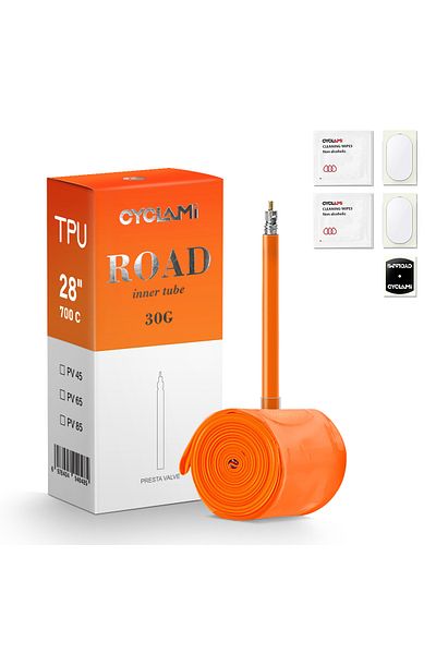 Choice 700c 85mm 18-32C 1 pcs in the Box New Version CYCLAMI Ultralight TPU Bike Inner Tube 700c 18 23 25 2