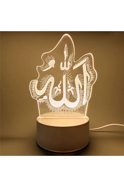 Choice USB Powered Night Light-13 USB Operated 3D LED Night Light Eid Mubarak Table Ornament Muslim Ramadan