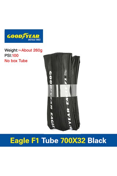 Choice Foldable F1-700x32CBlack-Tube Goodyear Bicycle Tires Eagle F1 Supersport 700x28C Tubeless/Tube Road