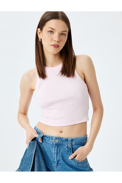 Koton Pink Crop Tank Top For Women
