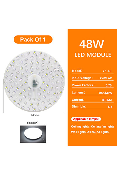 Choice وحدة إضاءة سقف بديلة 48 وات، لوحة إضاءة LED 220 فولت قابلة للتعتيم، لوحة إضاءة LED دائرية 72 وات، طاقة