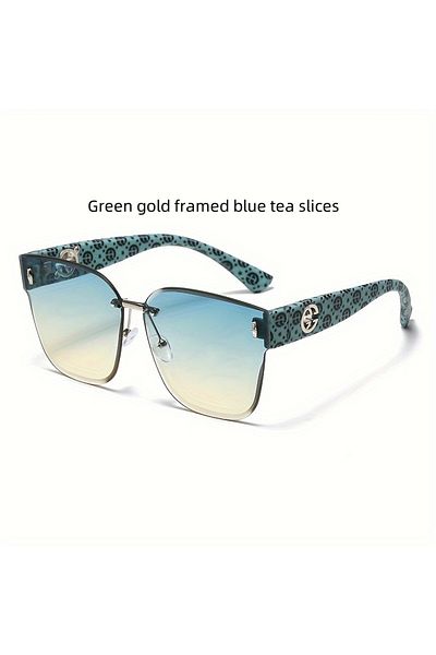 Choice Blue Luxury Womens Sunglasses Large Frame UV Resistant Gradient Lens Trendy High End Face Contouring