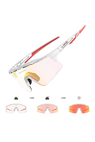 KAPVOE نظارات شمسية فوتوكروميك-عدسة واحدة KE-X75-PC-RE-05 فوتوكروميكية UV400 نظارات شمسية للدراجات الهوائية للرجال باللون الأزرق