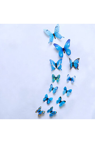 Choice Blue 12 Luminous Simulation Butterfly 3D Wall Decoration Home Decorati...
