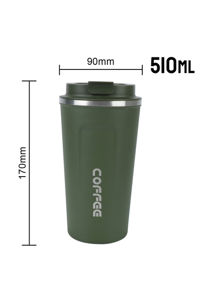 Choice كوب قهوة أخضر حراري سعة 401-500 مل، سعة 510 مل، كوب ترمس للسيارة، كوب ...