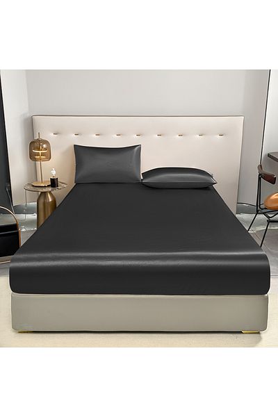 Choice 150x200x25cm Black 1Pc Waterproof Fitted Bed Sheet With Elastic Band Black Golden White Anti-slip Ad