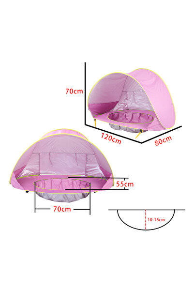 Choice خيمة شاطئ وردية للأطفال، خيمة محمولة للأطفال، مظلة سباحة، حماية من الأ...