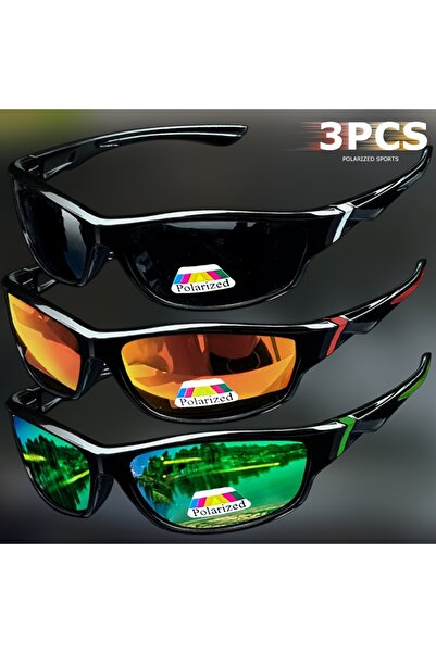 Choice 3 قطع - 3 1/3 قطع نظارات شمسية رياضية كلاسيكية للرجال والنساء لصيد الأ...