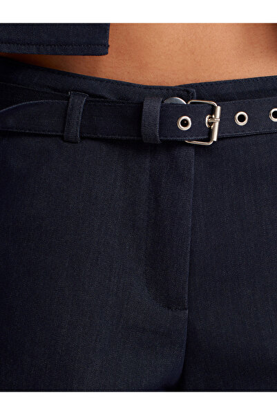 Dilvin 71665 Kemerli Geniş Paça Jean-Lacivert