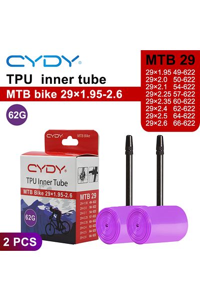 Choice 29x1.95-2.6 2PCS CYDY TPU MTB Bike Inner Tube Camera 29 26 27.5 29x1.95 2.0 2.1 2.2 2.3 2.4 2.5 2. 6
