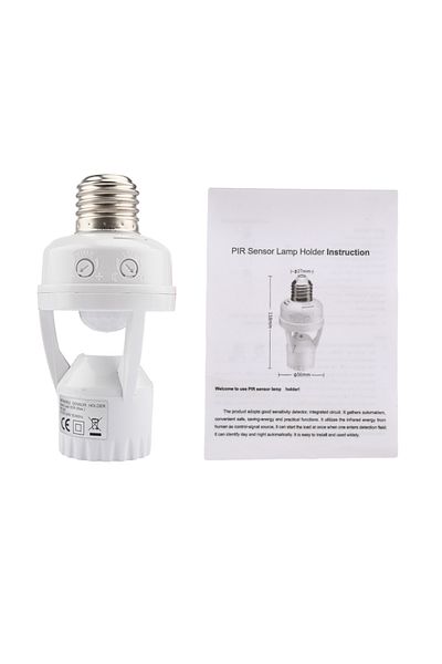Choice white AC100-240V Infrared Body Sensor Lamp Head E27 Screw Port Sensor Lamp Head Infrared Sensor Swit